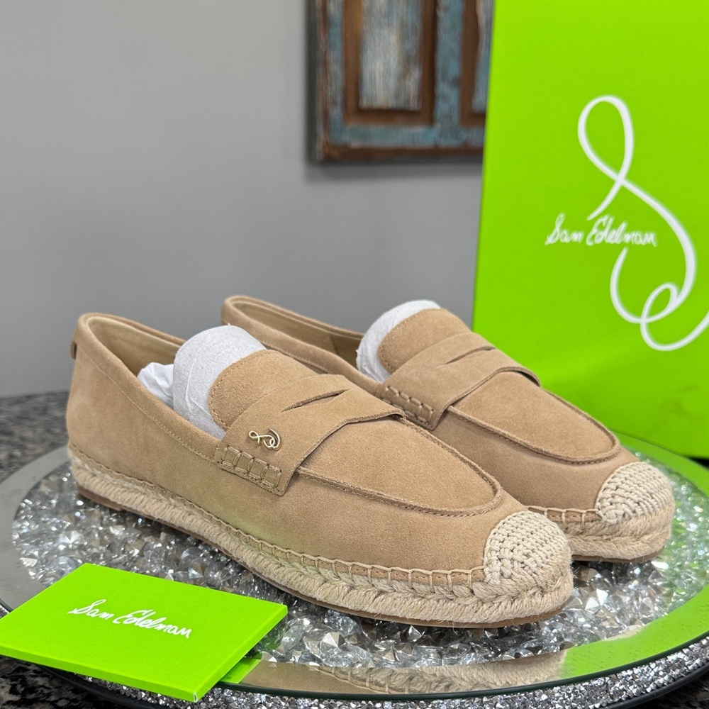 Sam Edelman Tan Suede Espadrille Loafers